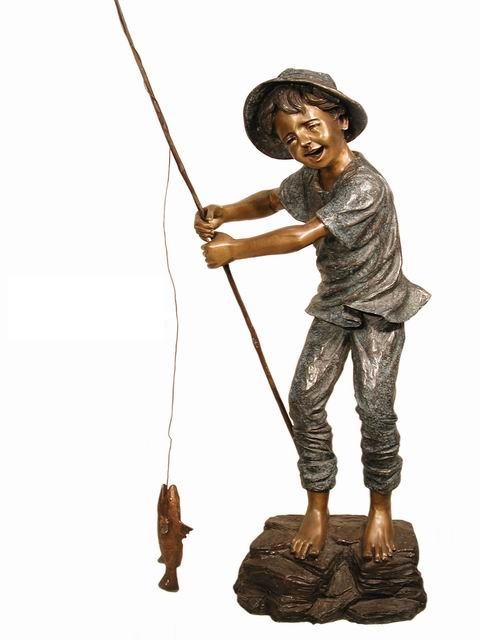 Bronze Fishing Boy Bronze Fishing Boy